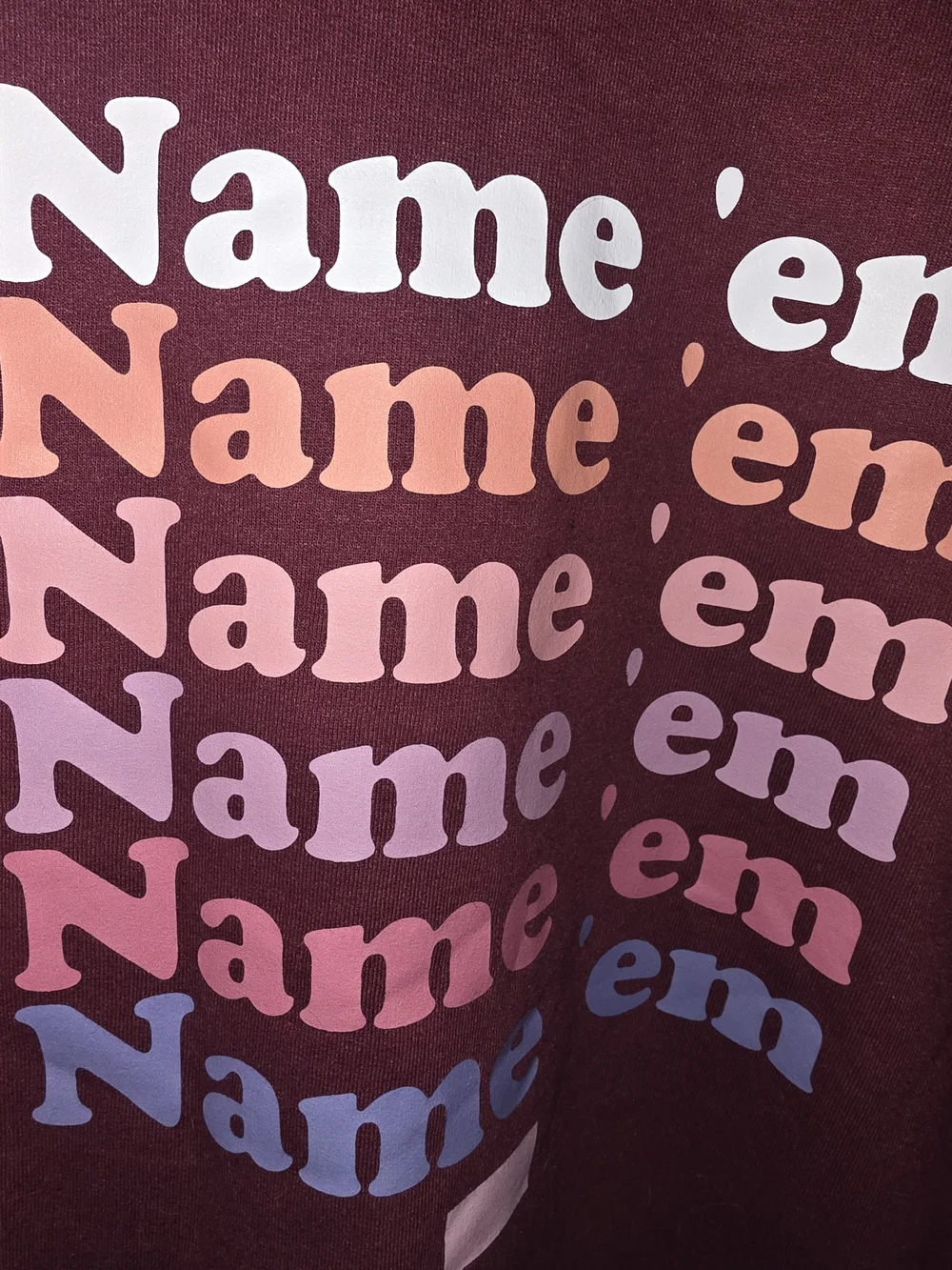 Bravo Burgundy "Name 'em" Graphic Crewneck Sweatshirt - Picture 2 of 3